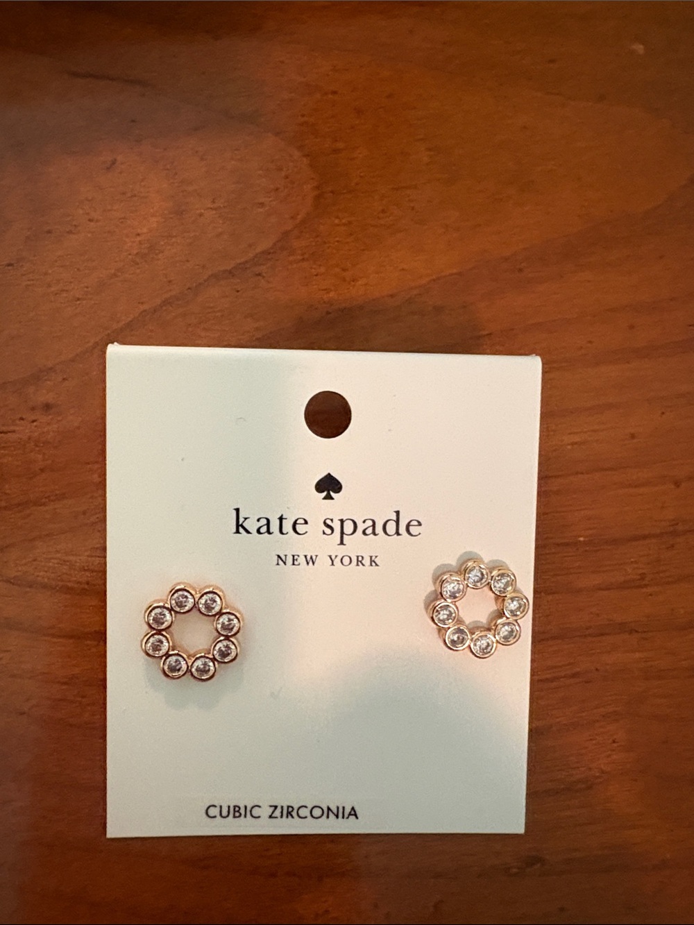 kate spade Rose Gold Circle Crystal Stud Earrings